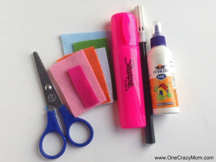 Supplies for bunny craft.