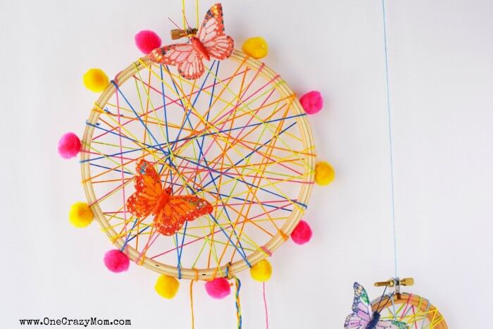 Dream catcher with butterflies attached
