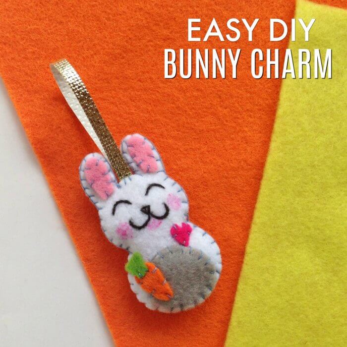 Bunny charm on felt.