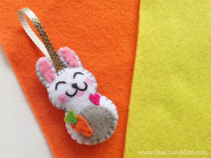 Felt bunny charm.