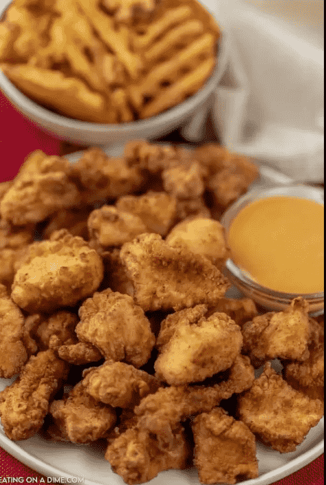 Chick-fil-A nuggets on a plate.
