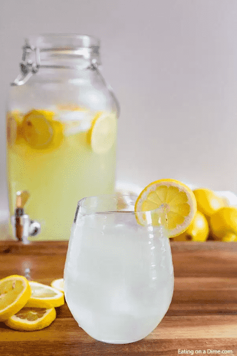 Chick fil a lemonade in a glass.