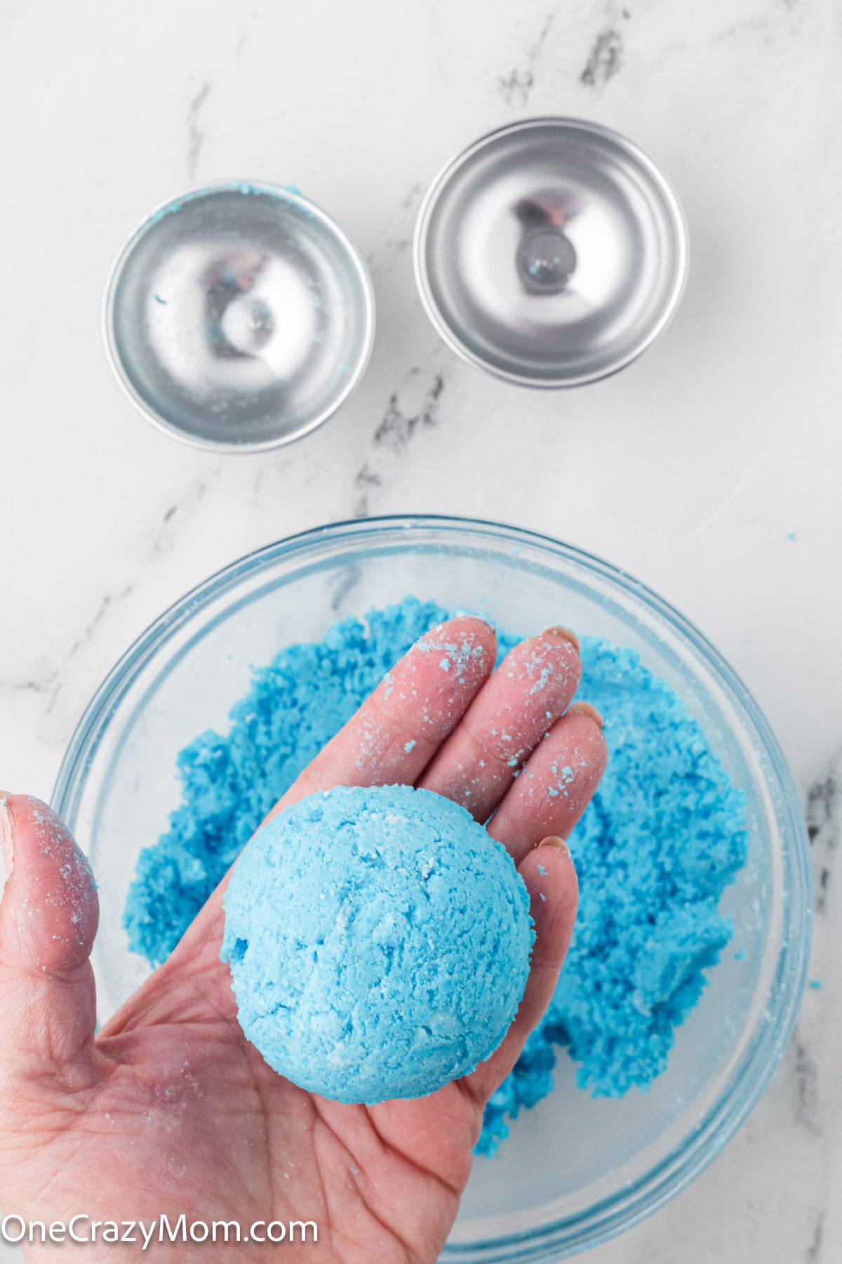 Bath bomb out of mold and ready to use.