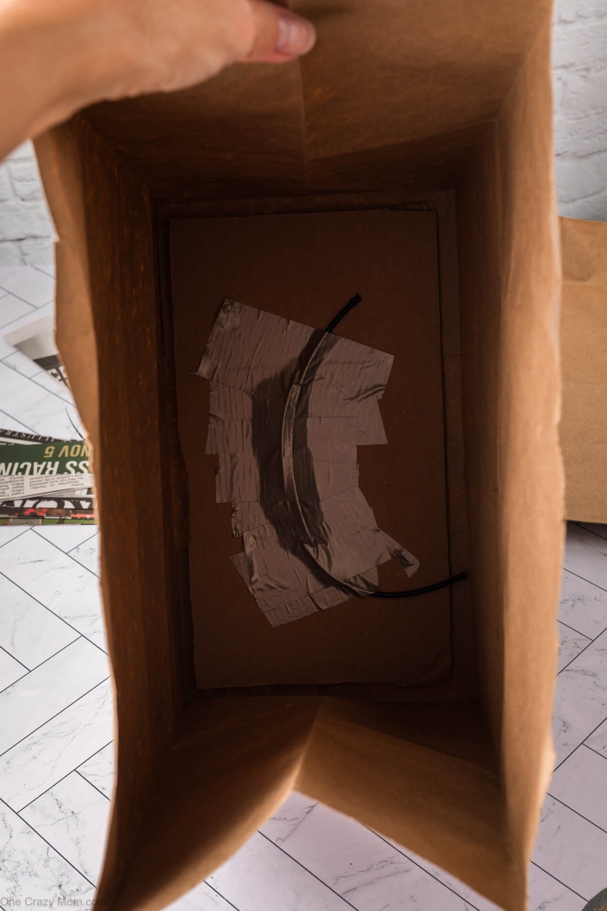 Tape covering the handle.