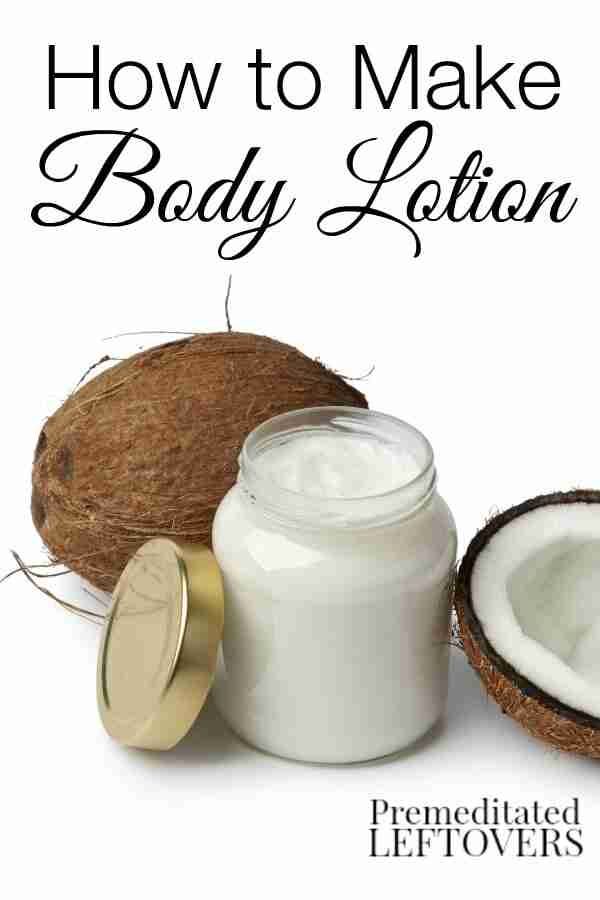 Body lotion beside a coconut.