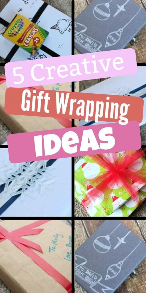 Learn creative gift wrapping ideas for any shaped gifts. 5 creative ideas for gift wrapping to use any time of year as you wrap your gifts. DIY packaging ideas include birthday, Christmas, wedding and more. #onecrazymom #creativegiftwrappingideas #diygiftwrapping