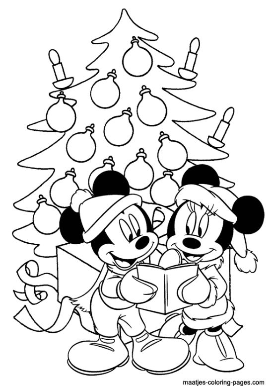 Minnie and Mickey coloring page.