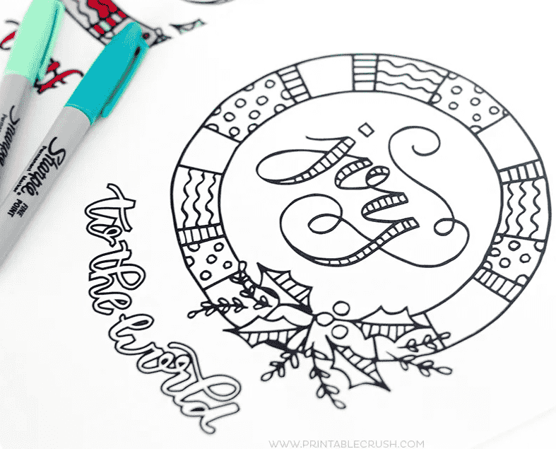 Joy to the world coloring page.