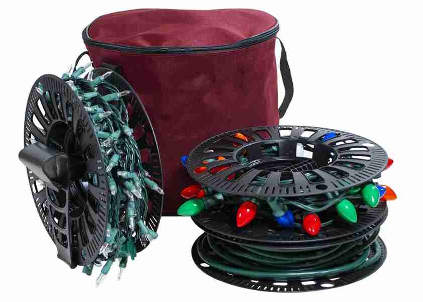 Light storage reels with container.