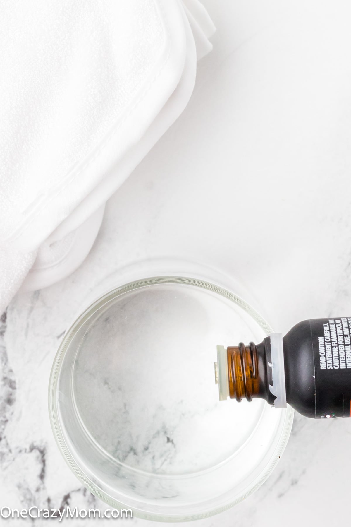 Essential oils added to the jar.