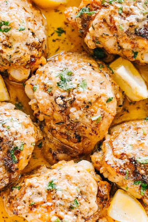 You will love these Keto Chicken Thigh Recipes if you are eating ketogenic. They are simple and delicious. The entire family will love keto chicken thighs. Chicken thighs with lemon and butter sauce.