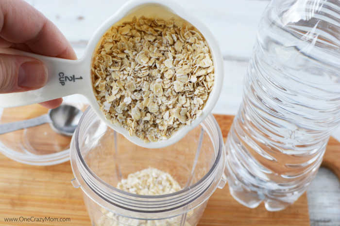 Oatmeal in food processor.