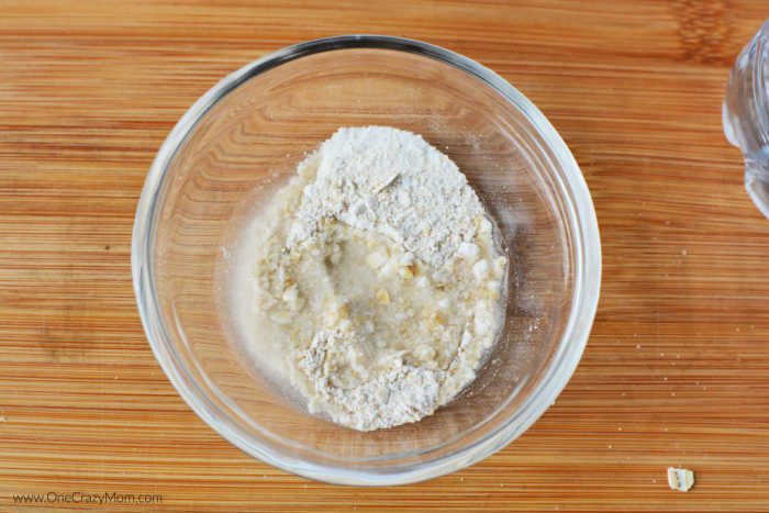 Mixture combined in a bowl.