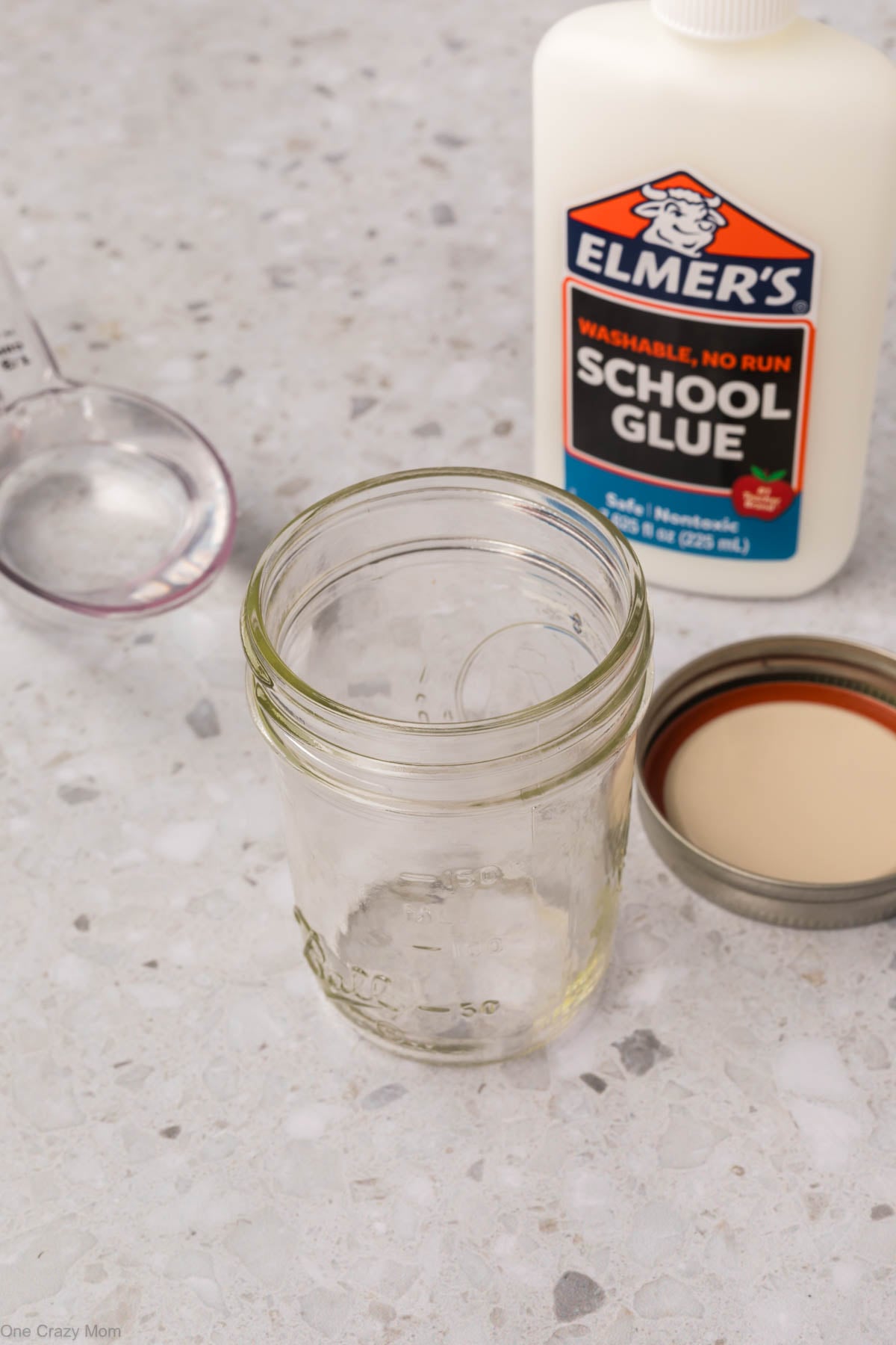 Mason jar ready for supplies.