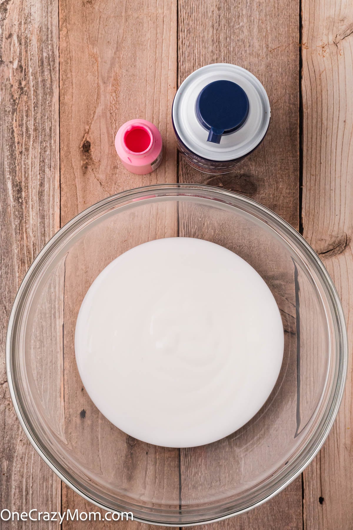 Glue in a mixing bowl.