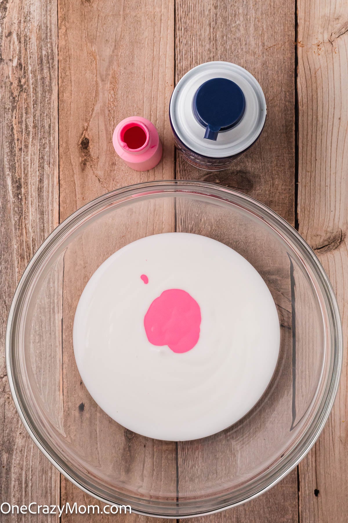 Paint added to glue.