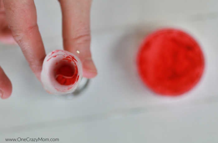 Powder added in funnel.