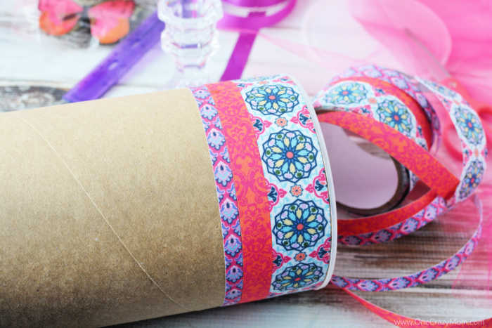 Fabric tape attached to container.