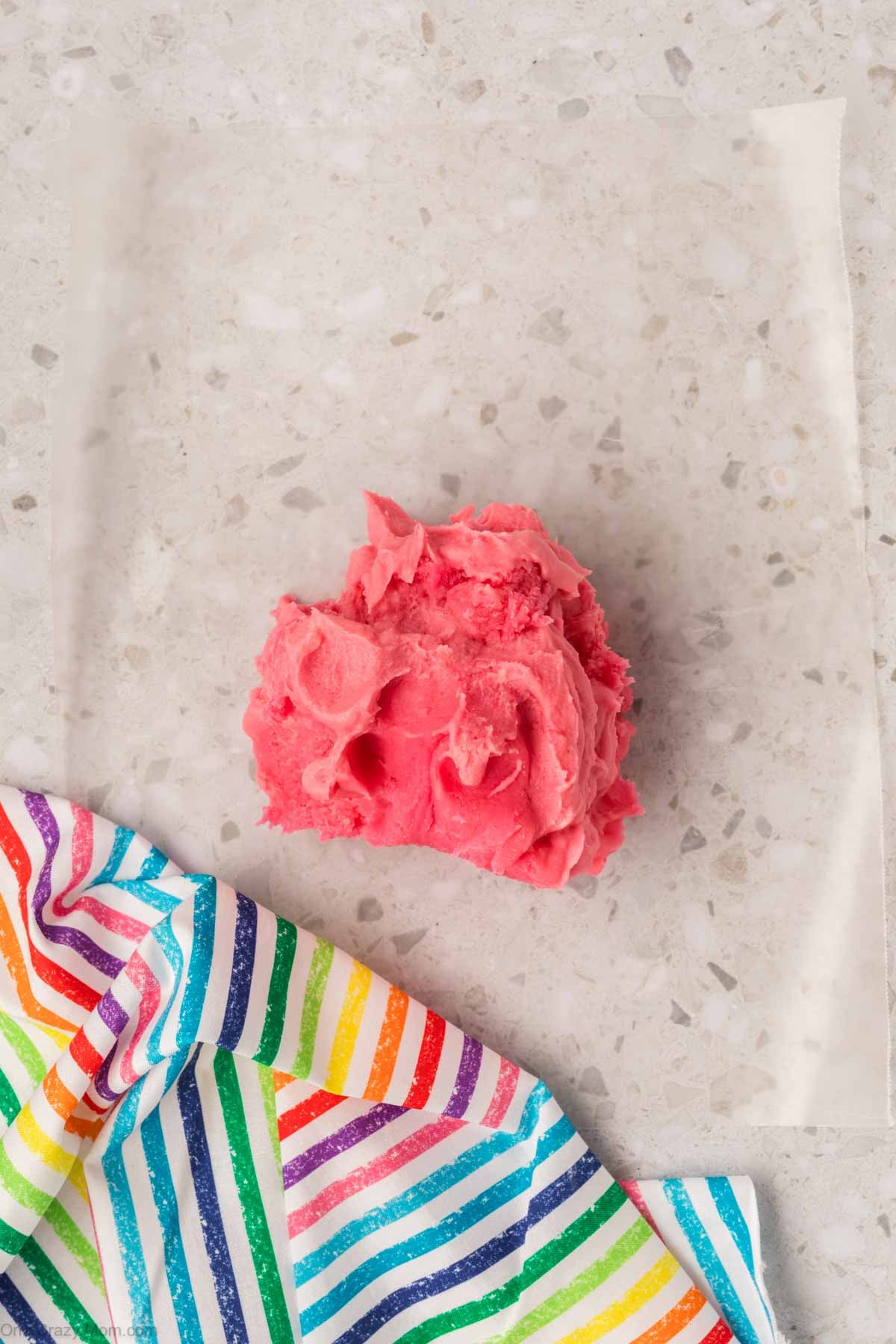 Playdough being kneaded.