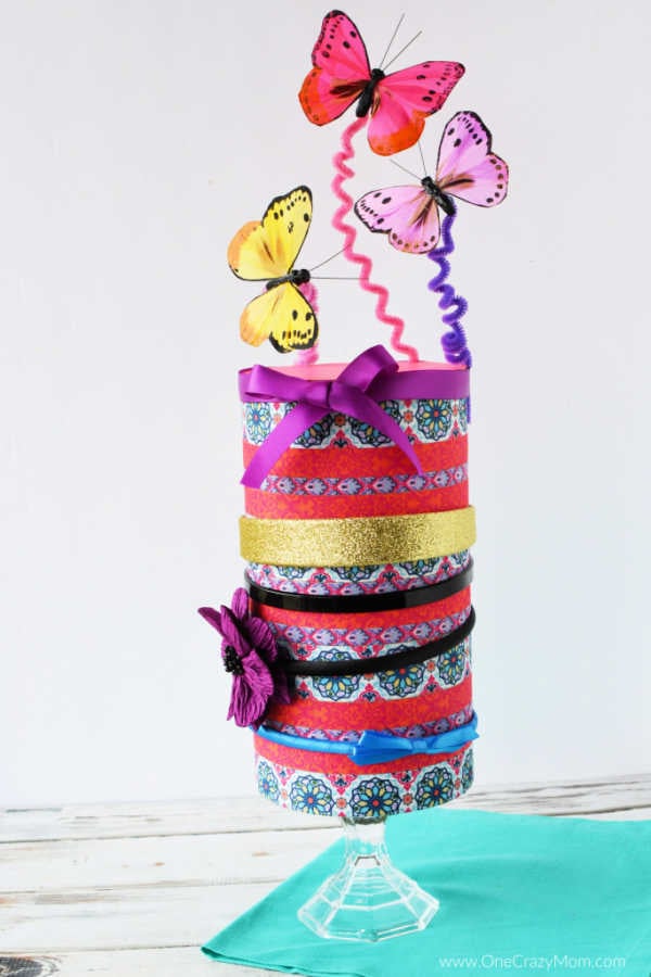 DIY holder with washi tape.