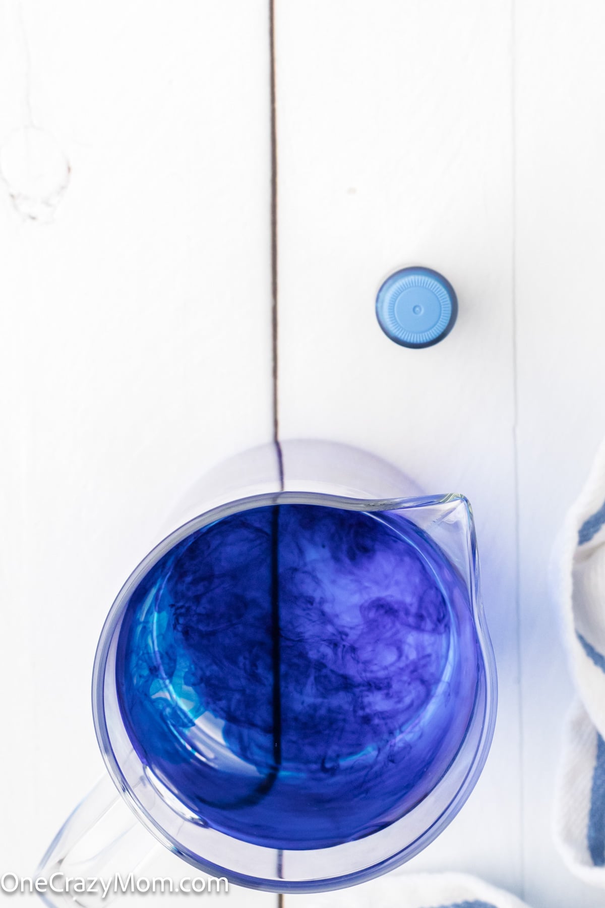 Food coloring mixed into the water.