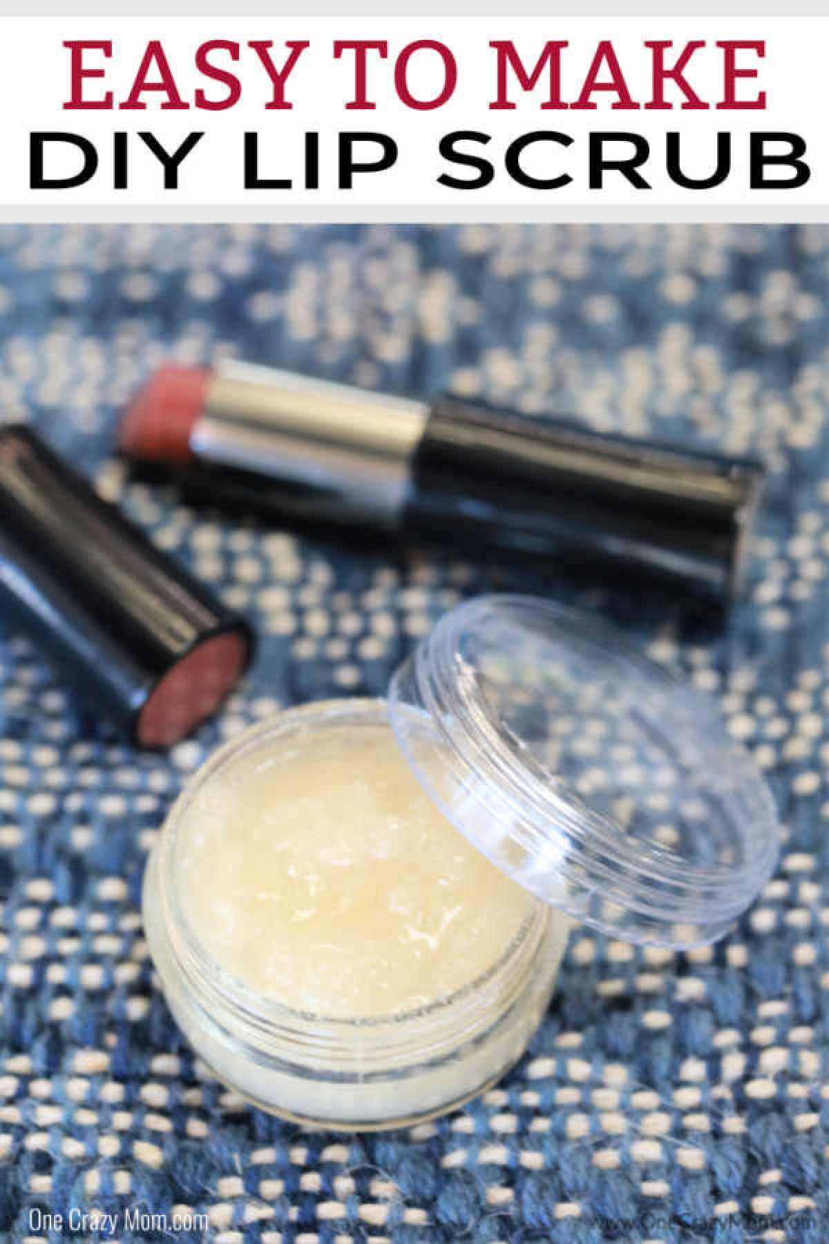 Make this easy DIY Lip Scrub that will leave your lips soft and exfoliated. With only 4 ingredients, you can easily make this lip scrub recipe.