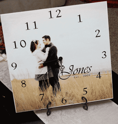 Personalized clock with photo.