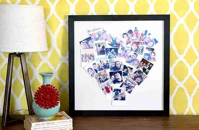 Collage heart frame.