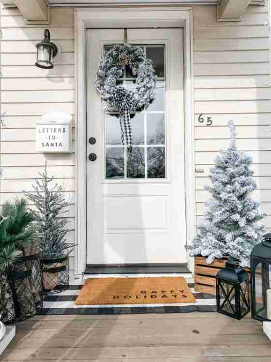 Winter wonderland porch decor.