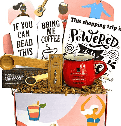 Coffee gift basket set.