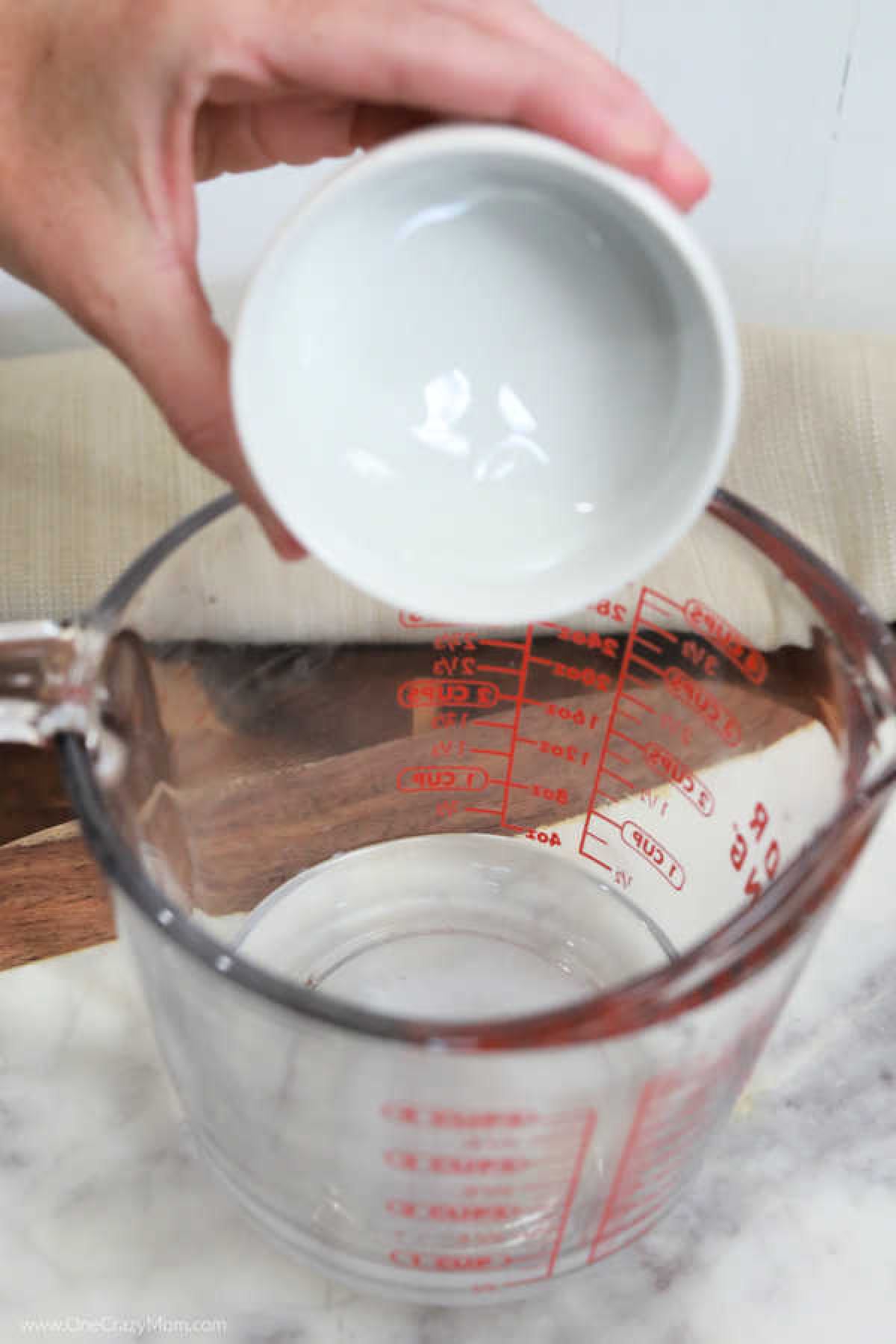 Coconut oil added to mixture and combined.