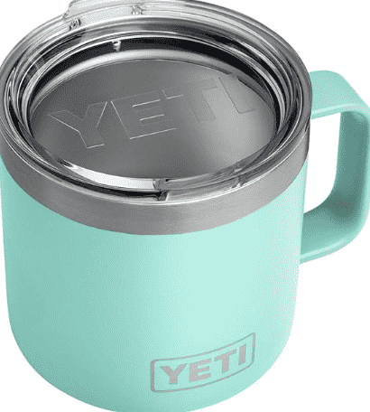 Yeti travel mug in teal.
