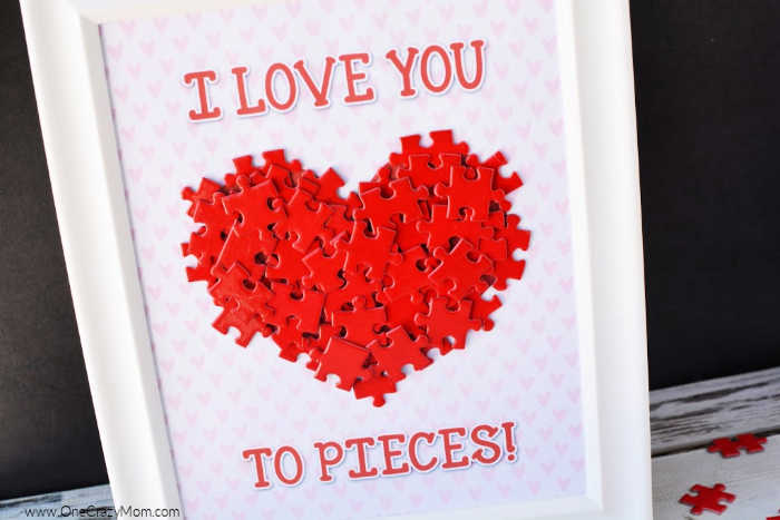 Love you to pieces craft framed and ready to use.