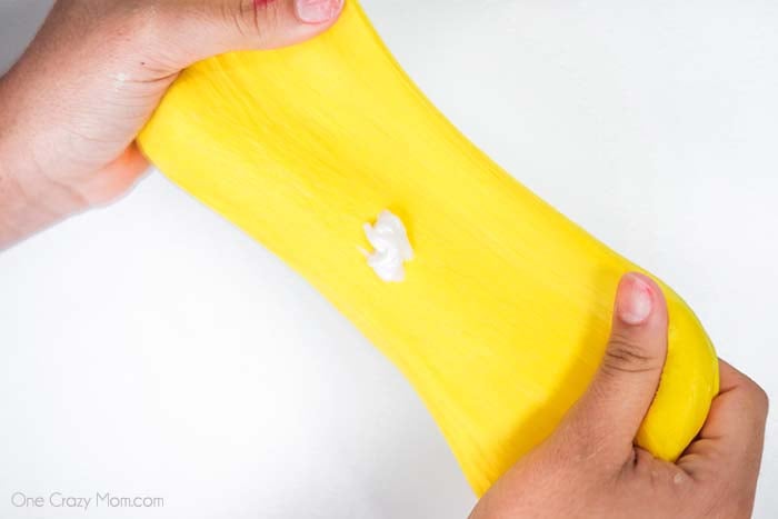 Lotion placed in the middle of slime.