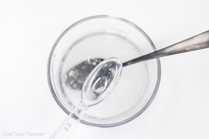 Contact solution combined into glue mixture.
