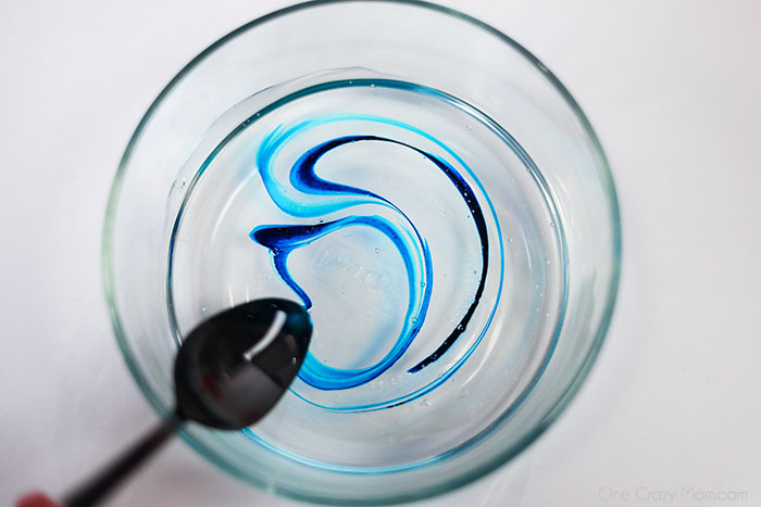 Clear glue with food coloring.