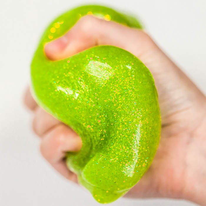 Slime in hands.