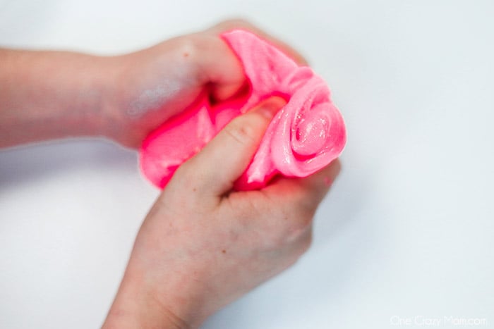 Slime kneaded until the correct consistency.