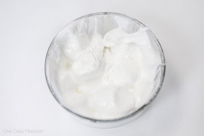 Olive oil combined with marshmallows and melted.