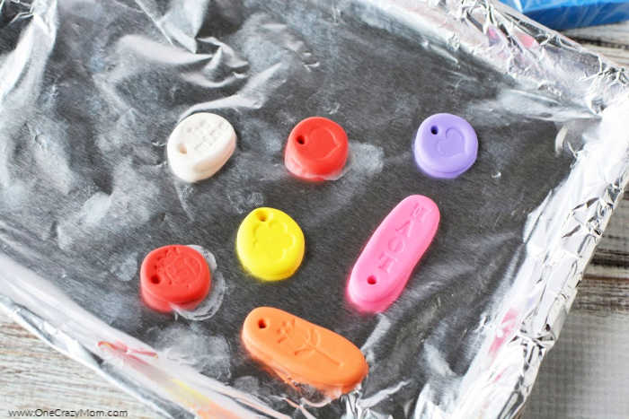Clay on baking sheet.