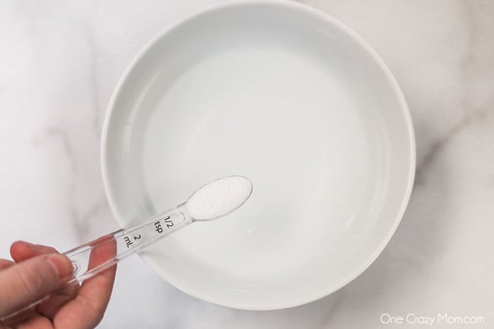 Borax added to bowl.
