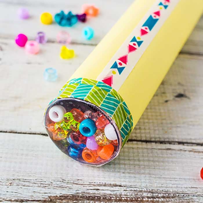 Kaleidoscope with beads.