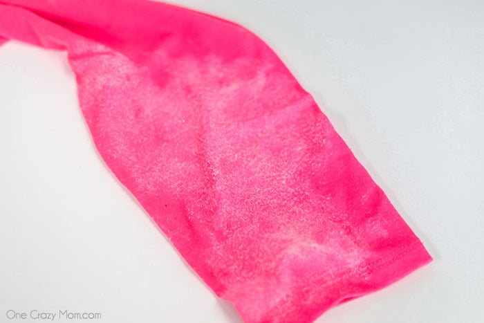Dish soap applied to shirt.