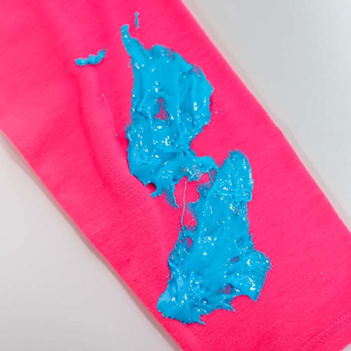 Slime on shirt sleeve.
