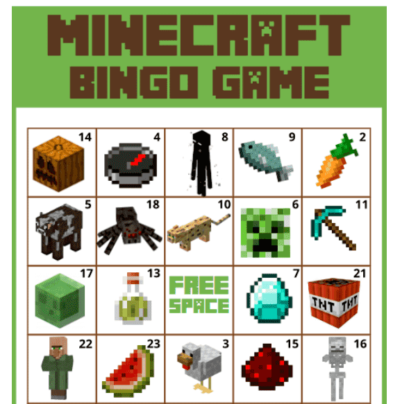 Bingo printable for party.