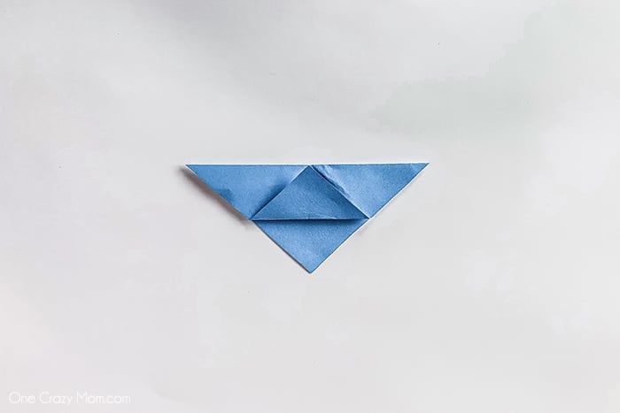 Triangle folded down in the middle.