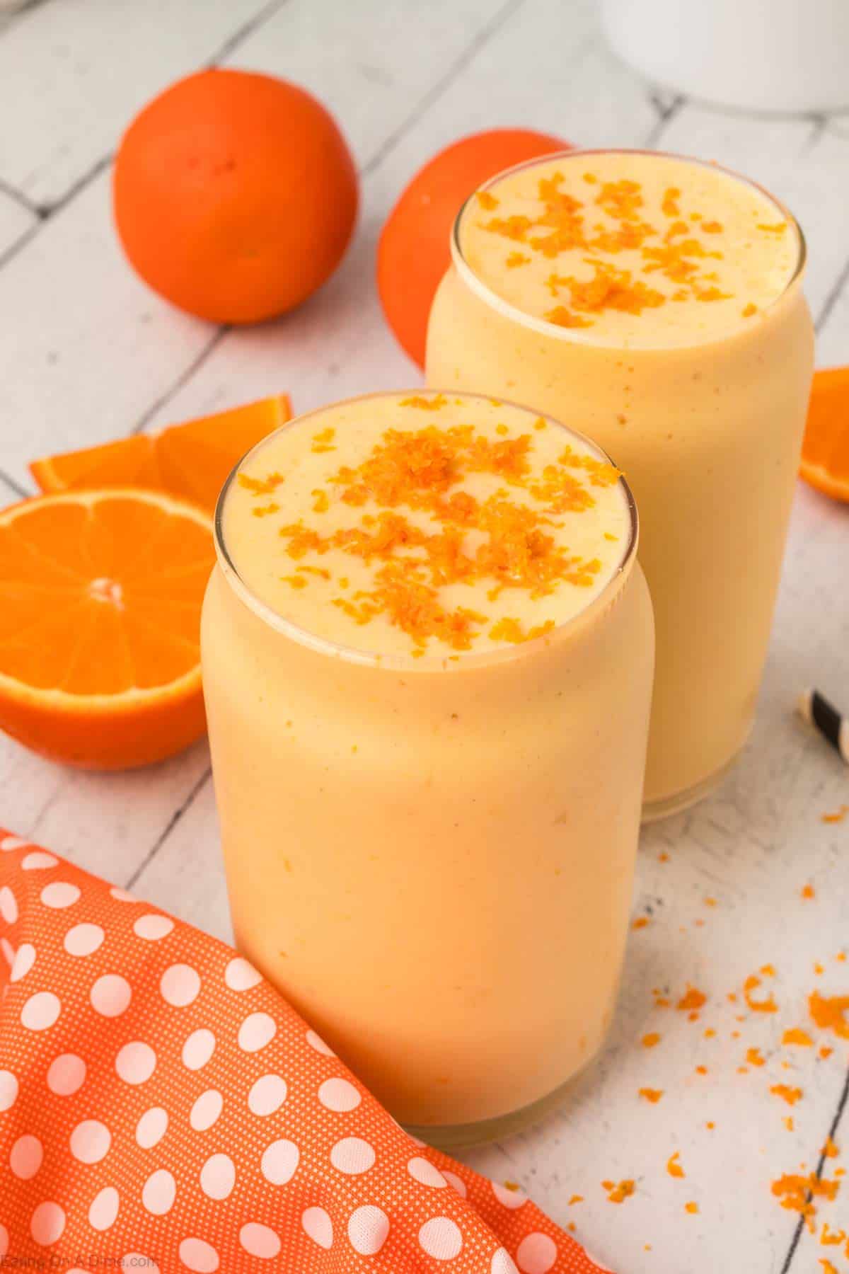 Orange Creamsicle Smoothie in a glass.