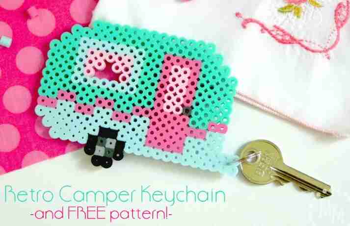 Camper keychain with key.