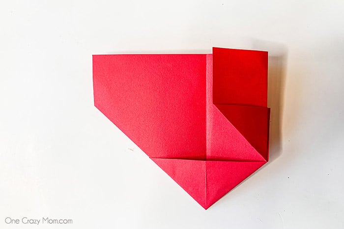 Right side of the paper folded.
