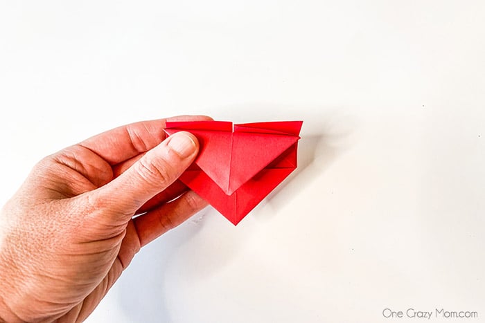 Top triangles folded down.